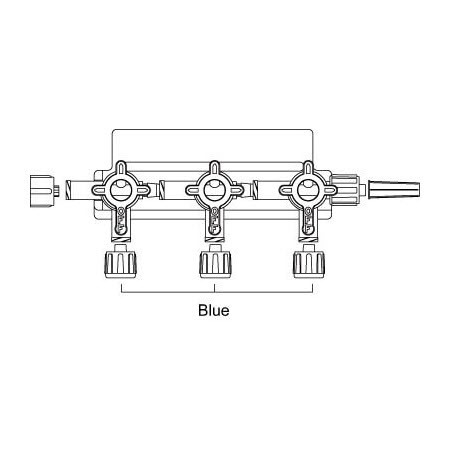 3-Gang, 4-Way HI-FLO™ Stopcock with Swivel Male Luer Lock