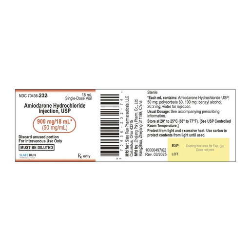 Amiodarone Hydrochloride, 50mg/mL, Vial 18mL