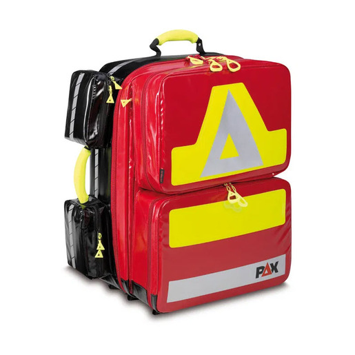 PAX Koup L-ST-FT2 Emergency Backpack, 3 Side Pockets, 2 Front Pockets, PAX-Tec Material, Red
