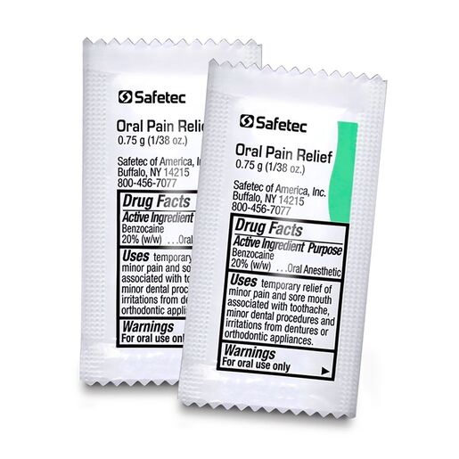 Safetec® Oral Pain Relief Gel, 0.75g Packets