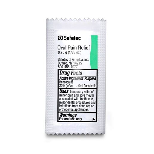 Safetec® Oral Pain Relief Gel, 0.75g Packets