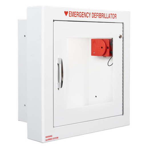 AED Wall Cabinet with Alarm, Weather Resistant, 17.5in H x 17.5in W x 7in D