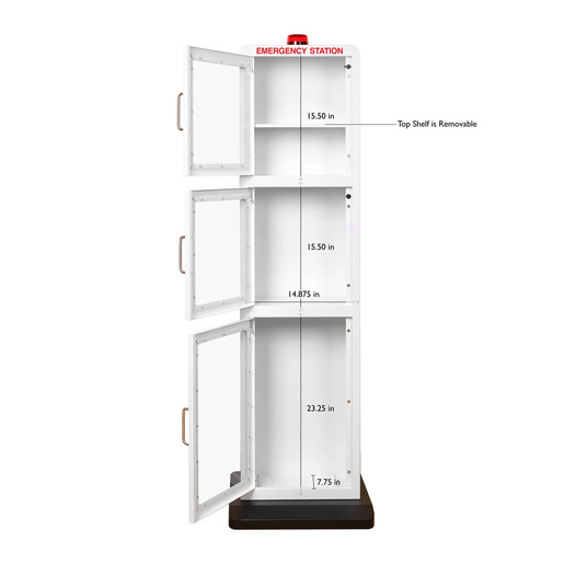 All-in-One Emergency Station – AED, Fire Extinguisher, Naloxone & First Aid Cabinet (Cabinet Only)