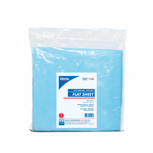 Flat Sheet, Fluid Resistant, 85in L x 41in W, Blue