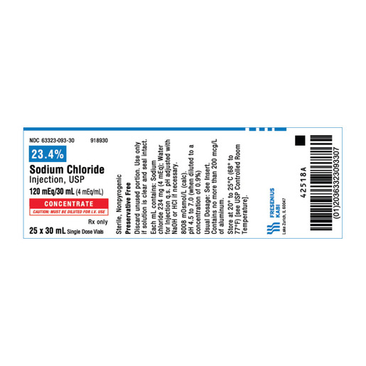 Sodium Chloride 23.4%, 120mEq/30mL, Vial