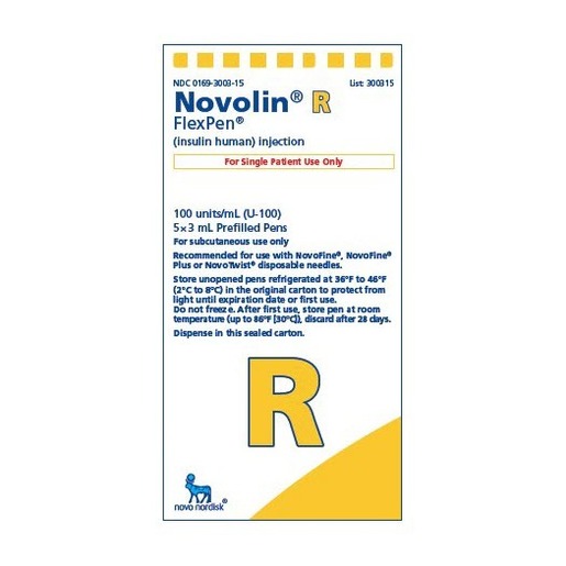 Novolin® R FlexPen®, 100u/mL, 3mL, Prefilled Syringe