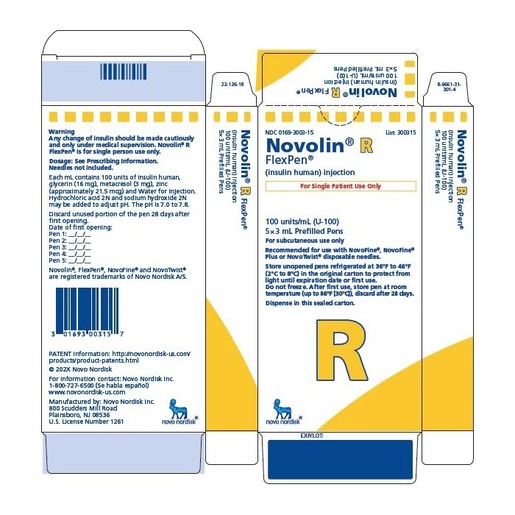 Novolin® R FlexPen®, 100u/mL, 3mL, Prefilled Syringe