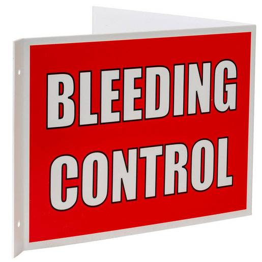 3-Way Bleeding Control Sign, V-shape