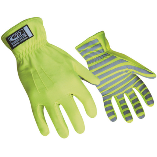 RINGERS® R307 Traffic Control Gloves, Hi-Viz, Reflective Palm Stripes