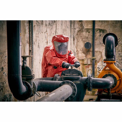 AlphaTec® EVO Type CV/VP1 NFPA Protective Suit, Red, Vent, Antifog, LED, Sock