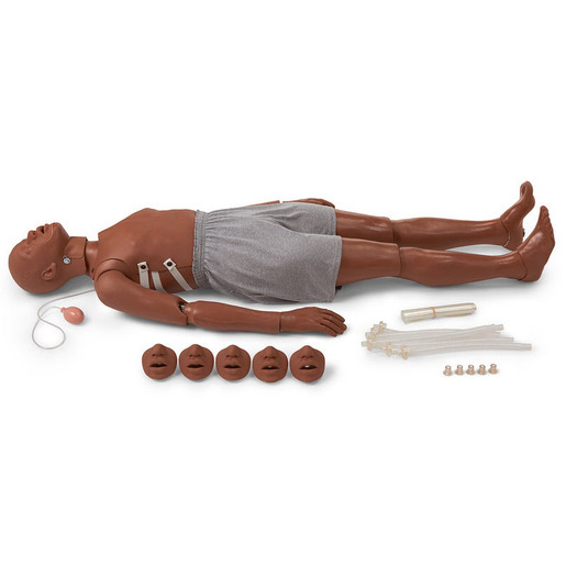 Simulaids Full-Body CPR/Trauma Manikin, Dark Skin