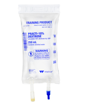 Practi-10% Dextrose™ 250mL IV Solution Bag (for Training)