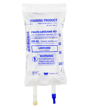 Practi-Lidocaine HCl in 5% Dextrose™ 250mL IV Solution Bag (for Training)