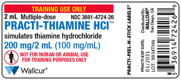 Practi-Thiamine™ 200mg/2ml Vial Peel-N-Stick Labels (for training)