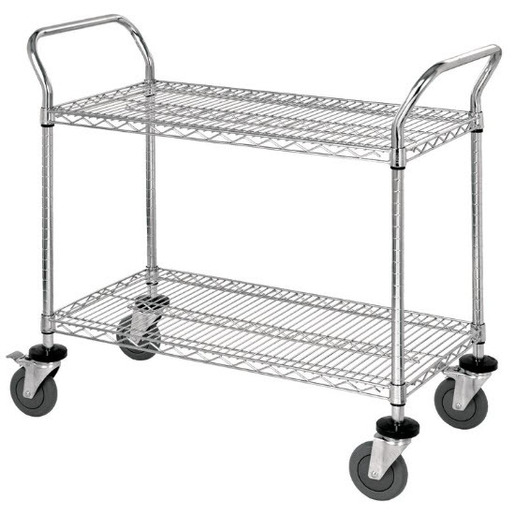 Chrome 2-Shelf Wire Utility Carts