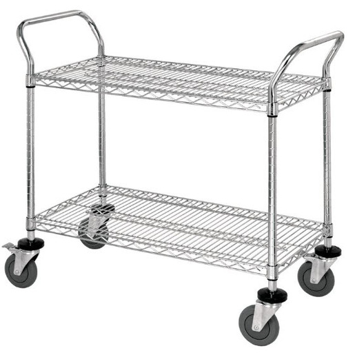 Chrome 2-Shelf Wire Utility Carts
