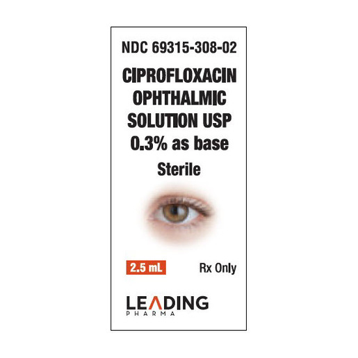 Ciprofloxacin 0.3% Ophthalmic Solution, 2.5mL Bottle