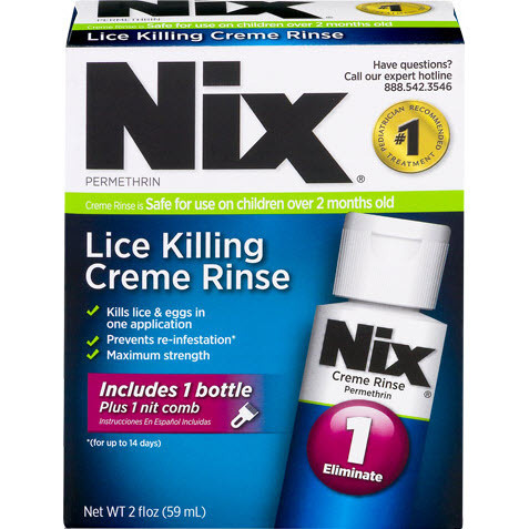 NIX Lice Pediculicide Cream Rinse with Comb, 2oz