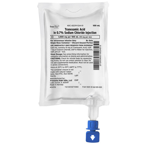 Tranexamic Acid/Sodium Chloride, 1000mg/100mL, IV Bag