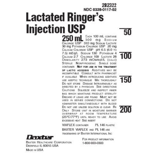 Lactated Ringers, 250mL Bag