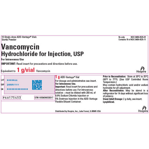 Vancomycin Hydrochloride Powder, 1g Vial