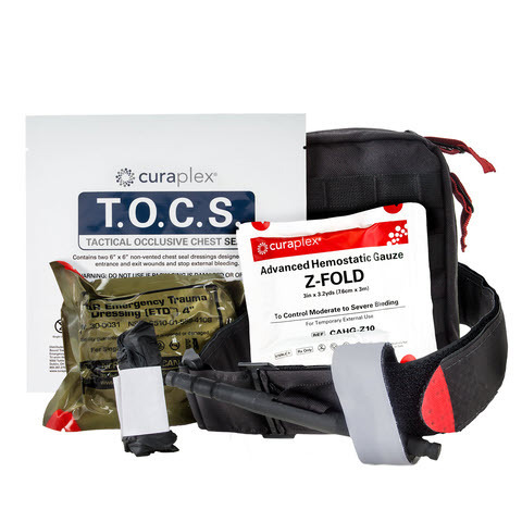 Officer Down Basic IFAK Kit, Black, Molle Bag w/ C-A-T® Tourniquet