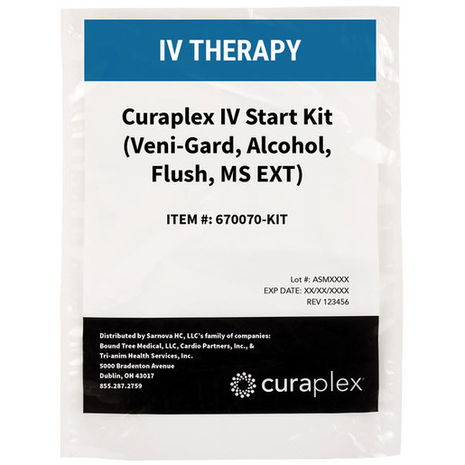 Curaplex® IV Start Kit with Veni-Gard®, Alcohol, Flush, MS Extension Set