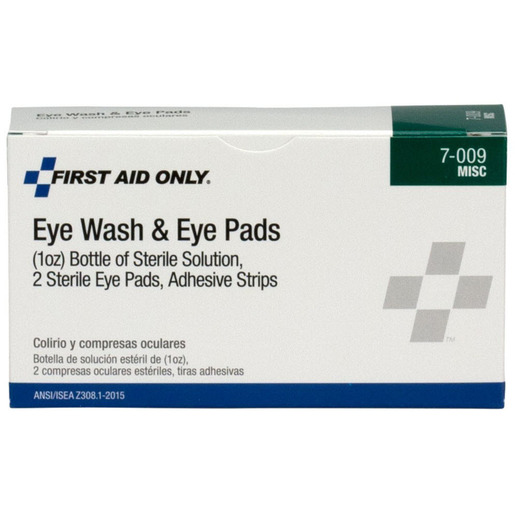 First Aid Only<sup>®</sup> Pac-Kit Eye Wash and Dressing Pack with Pads and Strips, 1oz Solution