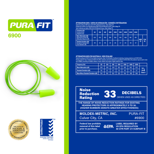 Moldex Pura-Fit® Disposable Foam Earplugs