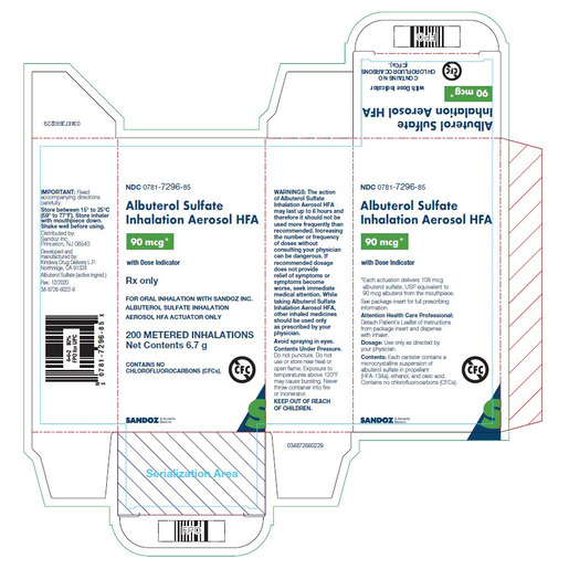 Albuterol, 90mcg, HFA Inhaler, 200 doses
