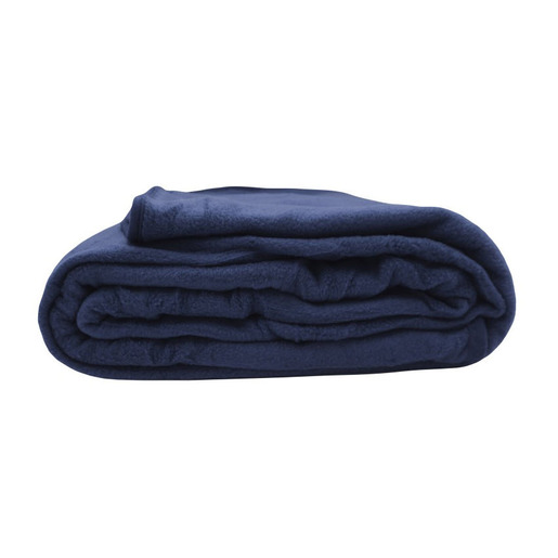 First Comfort™ Blanket, Fleece, 80in x 60in, Navy Blue