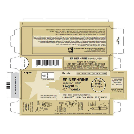 Epinephrine 1:10000, 1mg/10mL, Luer-Jet Prefilled Syringe