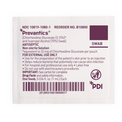 Chlorascrub Swab, 1mL, 70% Isopropyl Alcohol Pad