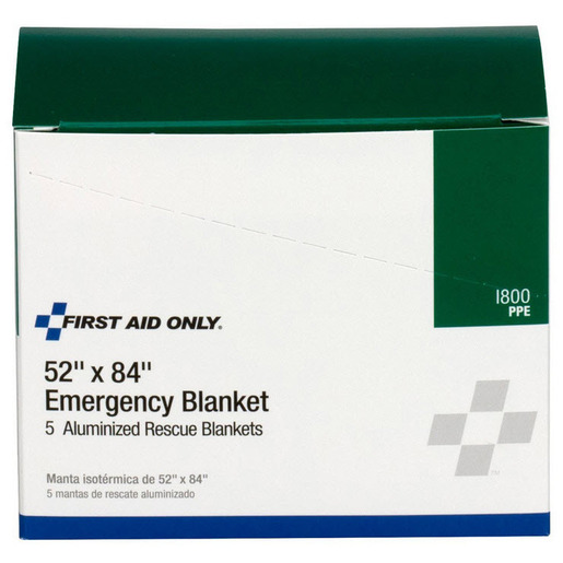 First Aid Only® Emergency Blanket, Mylar, 84in x 52in, Silver