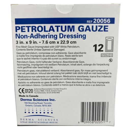 Petrolatum Gauze Dressing, 3in x 9in