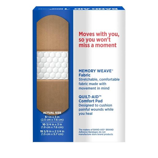 BAND-AID® Flexible Fabric Adhesive Bandages, Assorted Sizes, 30 Count