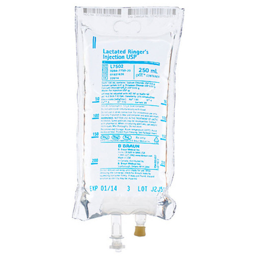 B. Braun Medical EXCEL<sup>®</sup> IV Bags with Lactated Ringer's Injection USP, 250mL