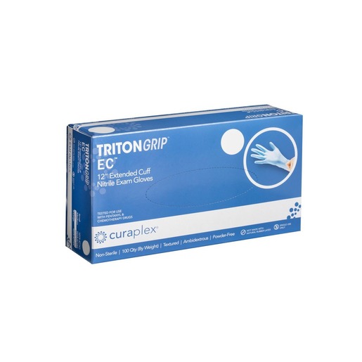 Curaplex® TritonGrip EC™ Exam Gloves, Blue Nitrile