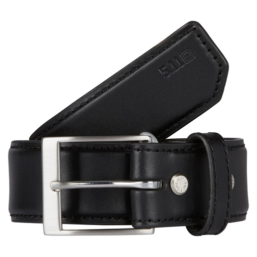 5.11® Men's Plain Leather Belt, Black, Medium, 32 to 34in Waist, 1.5in Width