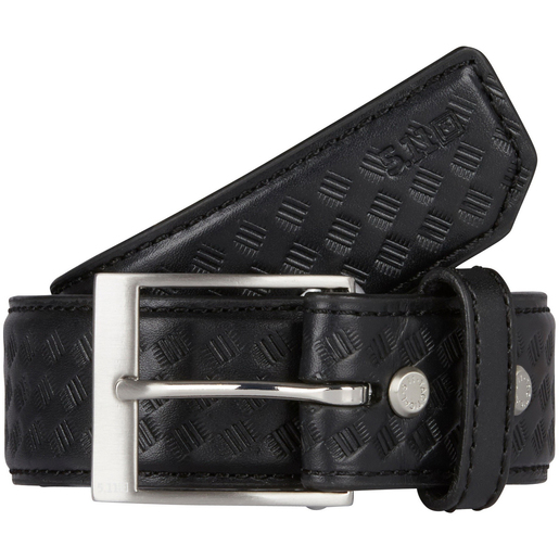 5.11® Men's Basketweave Leather Belt, Black, Small, 28 to 30in Waist, 1.5in Width