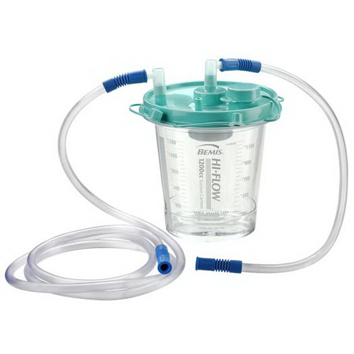 Hi-Flow™ Suction Canister with Aerostat Filter and Tubing, 1200cc, Green