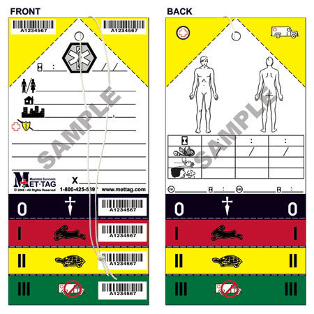 Triage Tag, 8in H x 4in W