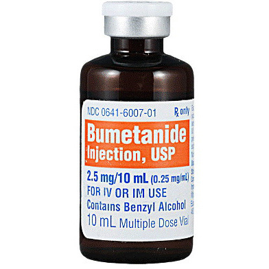 Bumetanide, 0.25mg/mL, 10mL Vial