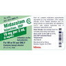 Midazolam 5mg/mL, 2mL Vial
