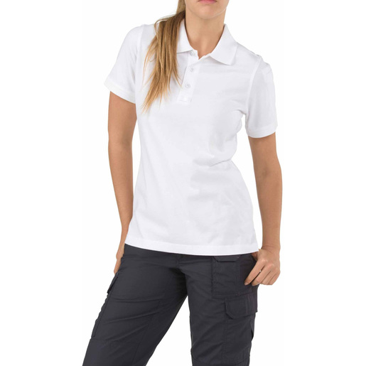 5.11® Women's Tactical® Jersey Short Sleeve Polo Shirt, White, Small