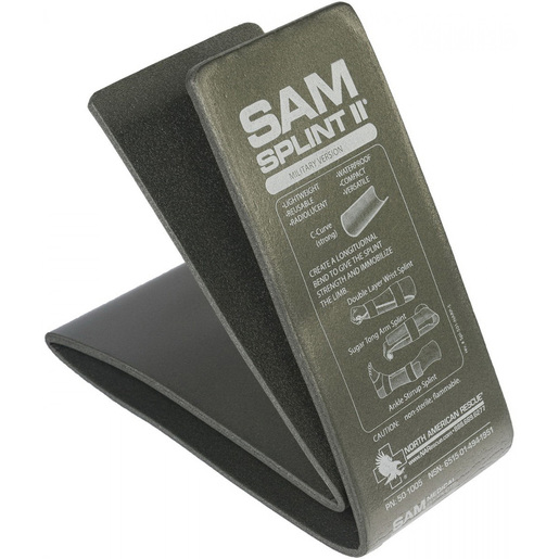 SAM Splint II® Military Version Splint, Universal, 36in L x 4.25in W, Dark Green