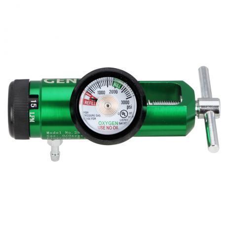 MINI CGA Click-Style Oxygen 870 Regulator,  0-15 LPM w/ Hose Barb