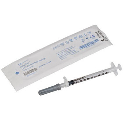 Tuberculin Syringe with Needle Monoject Magellan 1 mL 25 Gauge 1 Inch  Attached Needle Safety Needle - JIT4You Medical Solutions