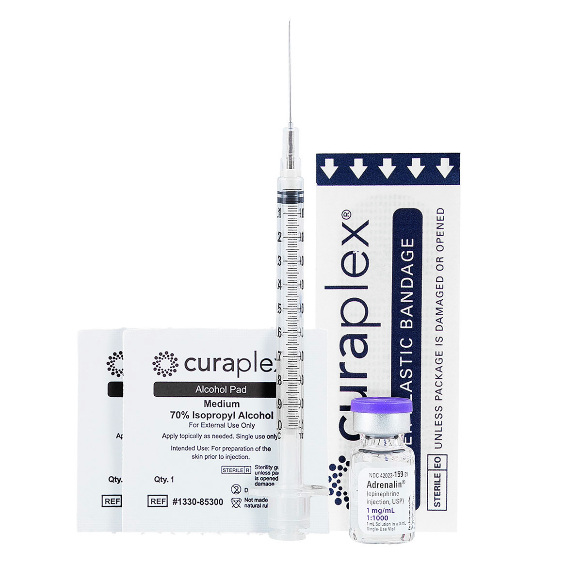 送料無料 通販 激安 Curaplex® Epi Kit, 1CC Syringe wit 25Ga x 5/8in Needle Tシャツ(半袖/袖なし)