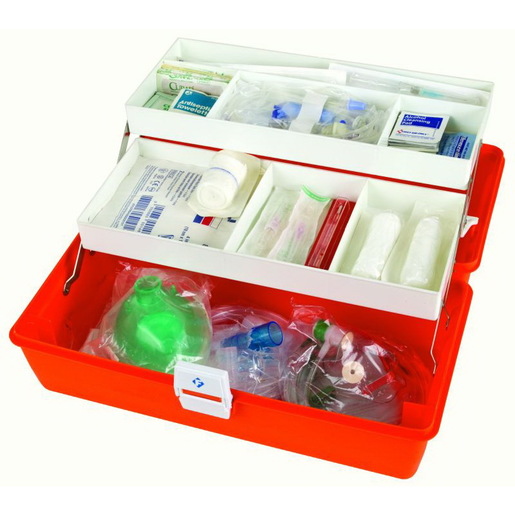 Flambeau First Aid Case, 15in L x 6-3/4in W x 6-1/2in D, Model 1772, Orange, Copolymer Resin